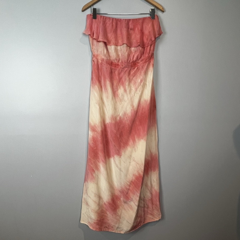 Gypsy 05 Taylor Ruffle Maxi Dress Pink Coral Tie Dye ASO Ariana Size Medium